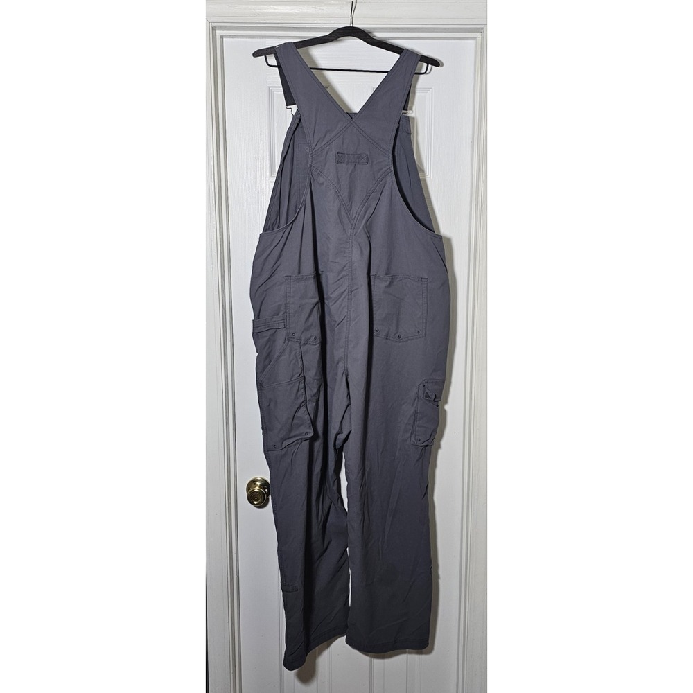 Duluth Trading Co Heirloom Gardening Charcoal Gray Nylon Overalls Women XL x 31 - Picture 2 of 4